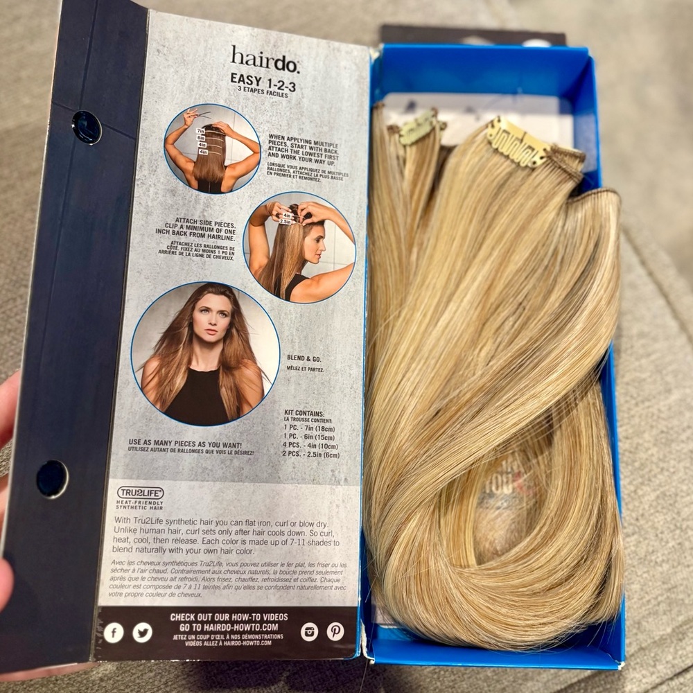 Hairdo 16 INCH 8-PC STRAIGHT CLIP IN EXTENSION KIT, Golden Wheat